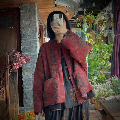 Vintage Bloom Linen Jacket