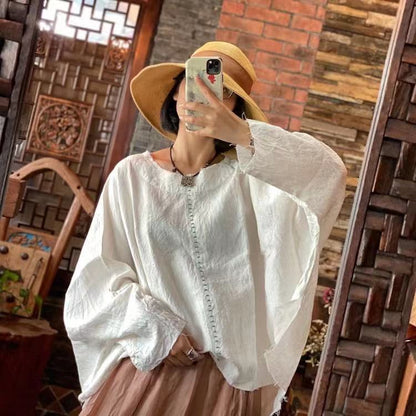 Dream Retro Cotton Linen Blouse