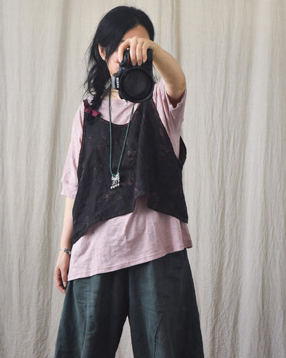 Vintage Bloom Strappy Crop Blouse