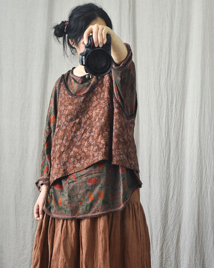 Vintage Bloom Strappy Crop Blouse