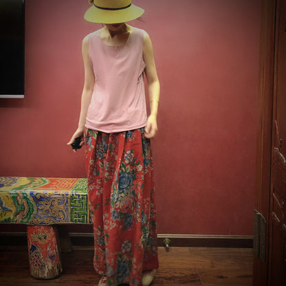 Vintage Bloom Midi Skirt