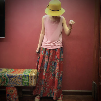 Vintage Bloom Midi Skirt