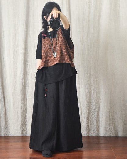Vintage Bloom Strappy Crop Blouse