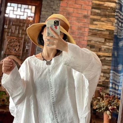 Dream Retro Cotton Linen Blouse