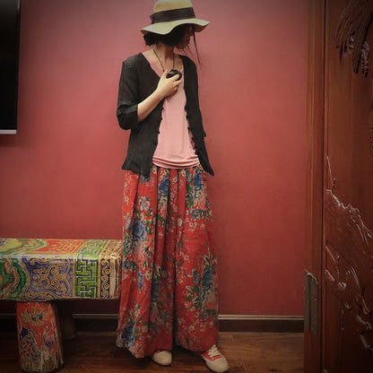 Vintage Bloom Midi Skirt