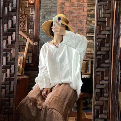 Dream Retro Cotton Linen Blouse