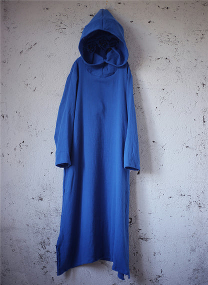 Hooded Linen Midi Dress