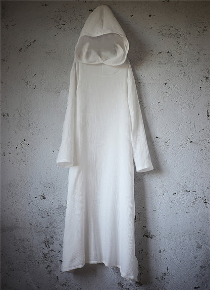 Hooded Linen Midi Dress