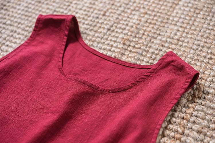 Blusa de lino sin mangas Vintage Breeze