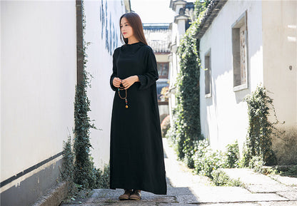 Hooded Linen Midi Dress