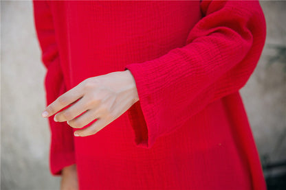 Hooded Linen Midi Dress