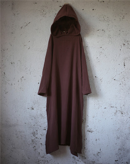 Hooded Linen Midi Dress