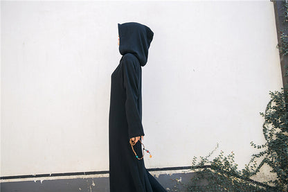 Hooded Linen Midi Dress