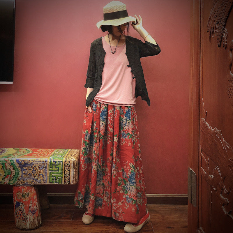 Falda midi Vintage Bloom