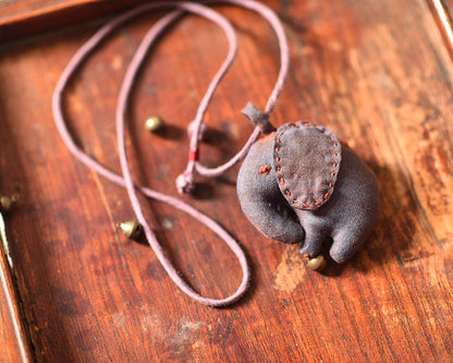 Vintage Elephant Charms Prosperity Necklace