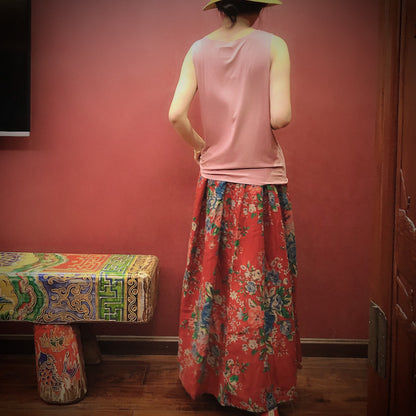 Vintage Bloom Midi Skirt