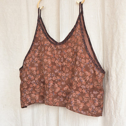 Vintage Bloom Strappy Crop Blouse
