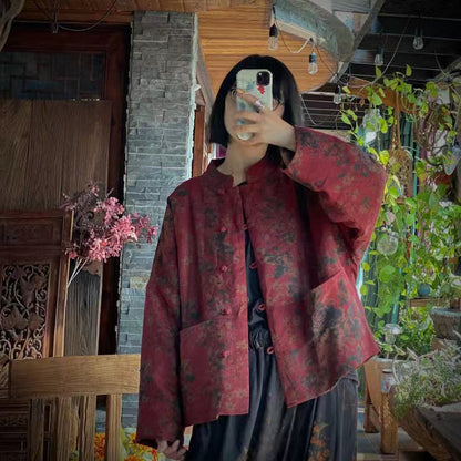 Vintage Bloom Linen Jacket