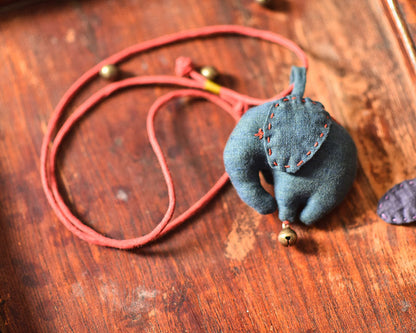Vintage Elephant Charms Prosperity Necklace