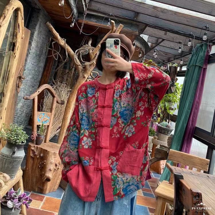 Vintage Blossom Shirt Jacket