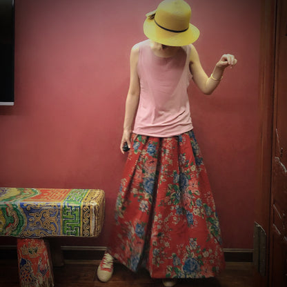 Vintage Bloom Midi Skirt