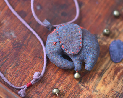 Vintage Elephant Charms Prosperity Necklace
