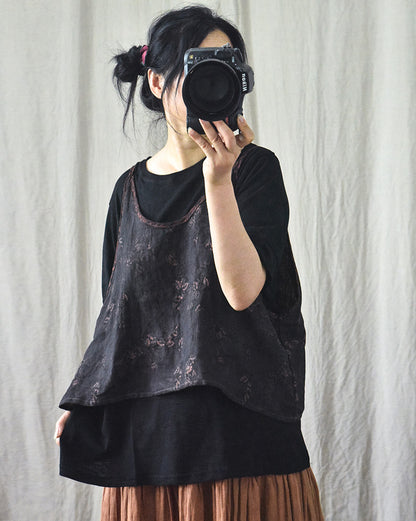 Vintage Bloom Strappy Crop Blouse