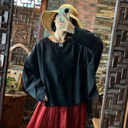 Dream Retro Cotton Linen Blouse
