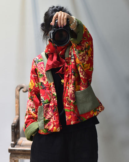 Vintage Patchwork Quilted Floral Jacket