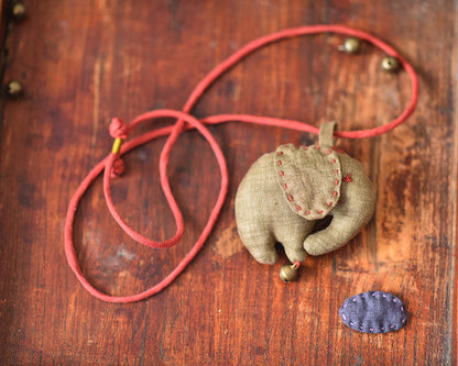 Vintage Elephant Charms Prosperity Necklace