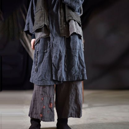 Layered Pocket Linen Vest