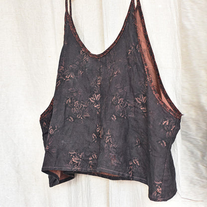 Vintage Bloom Strappy Crop Blouse