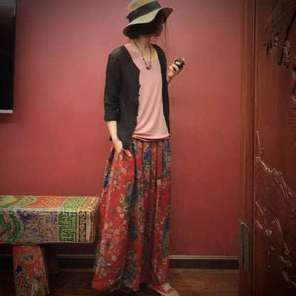 Vintage Bloom Midi Skirt