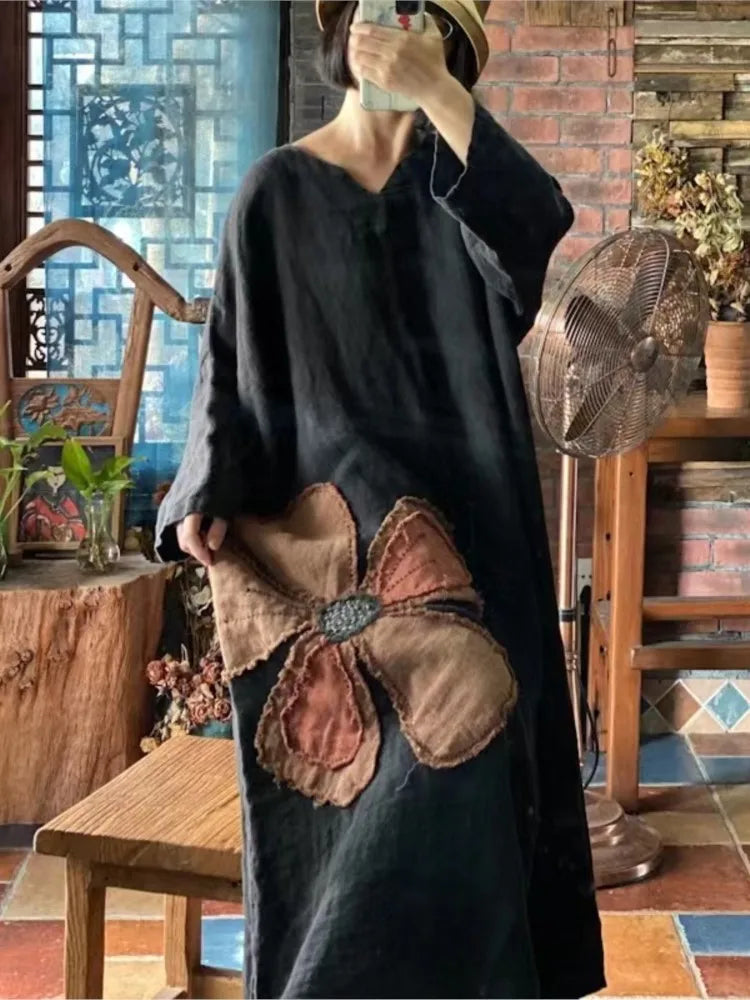 Robe patchwork vintage à fleurs
