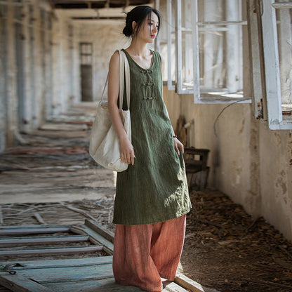 Linen Cotton Tunic Dress - Natural Boho Style