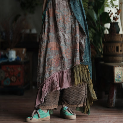 Boho Patchwork Ramie Dress