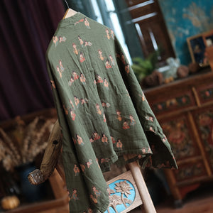 Vintage Tiny Figures Linen Jacket