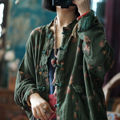 Vintage Tiny Figures Linen Jacket