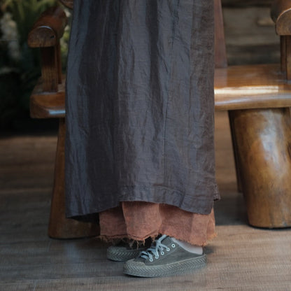 Oversized Off-Shoulder Linen Dress - Natural Boho Style
