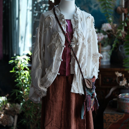 Vintage Ecru Patchwork Jacket