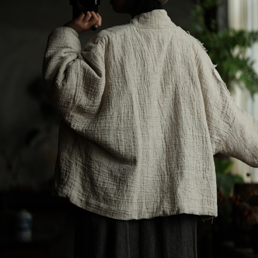 Patchwork Flower Linen-Cotton Jacket