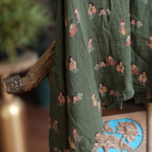 Vintage Tiny Figures Linen Jacket