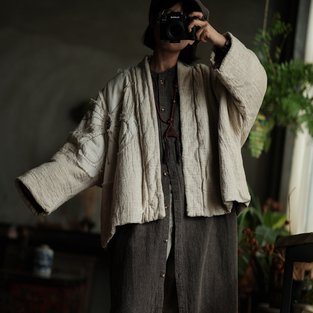 Patchwork Flower Linen-Cotton Jacket