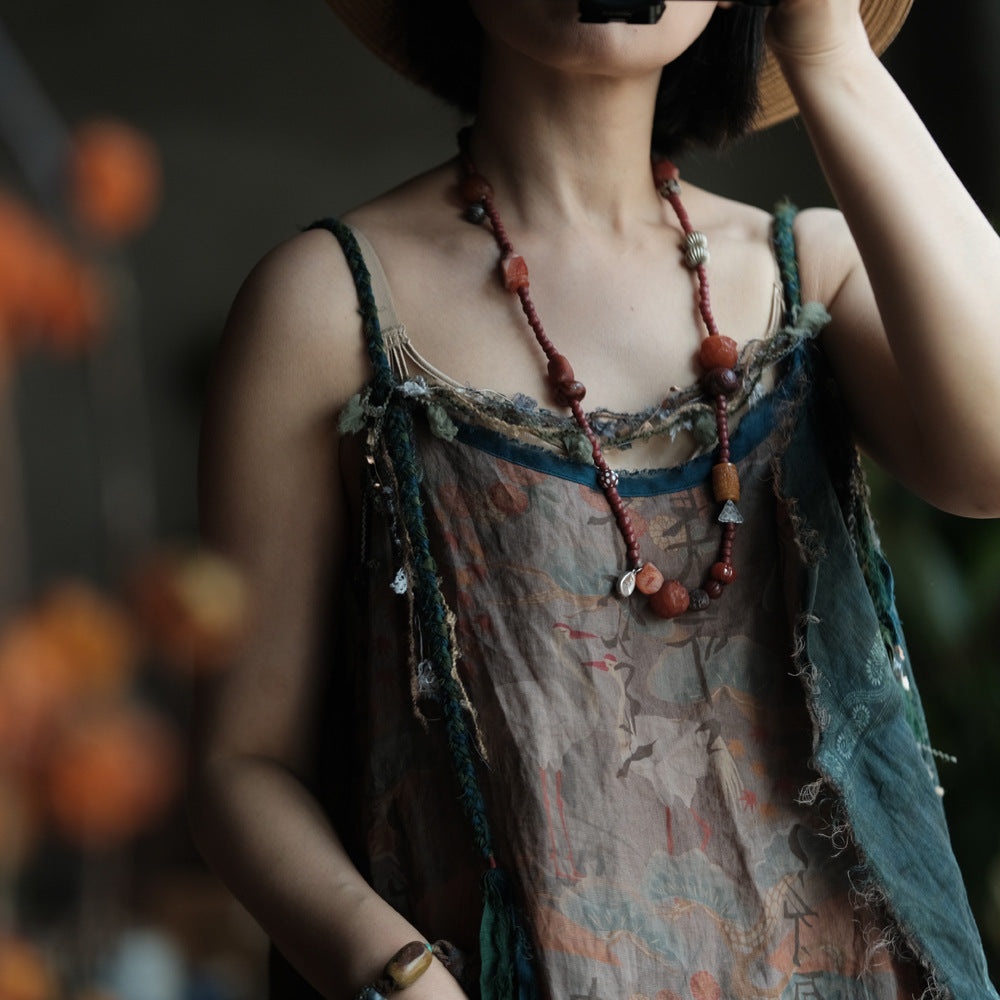 Boho Patchwork Ramie Dress