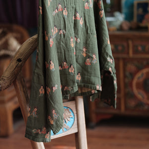 Vintage Tiny Figures Linen Jacket