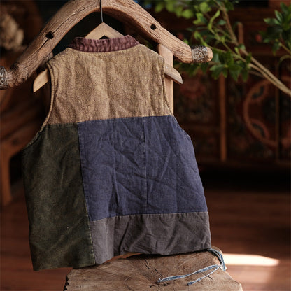 Vintage Patchwork Wrap Vest