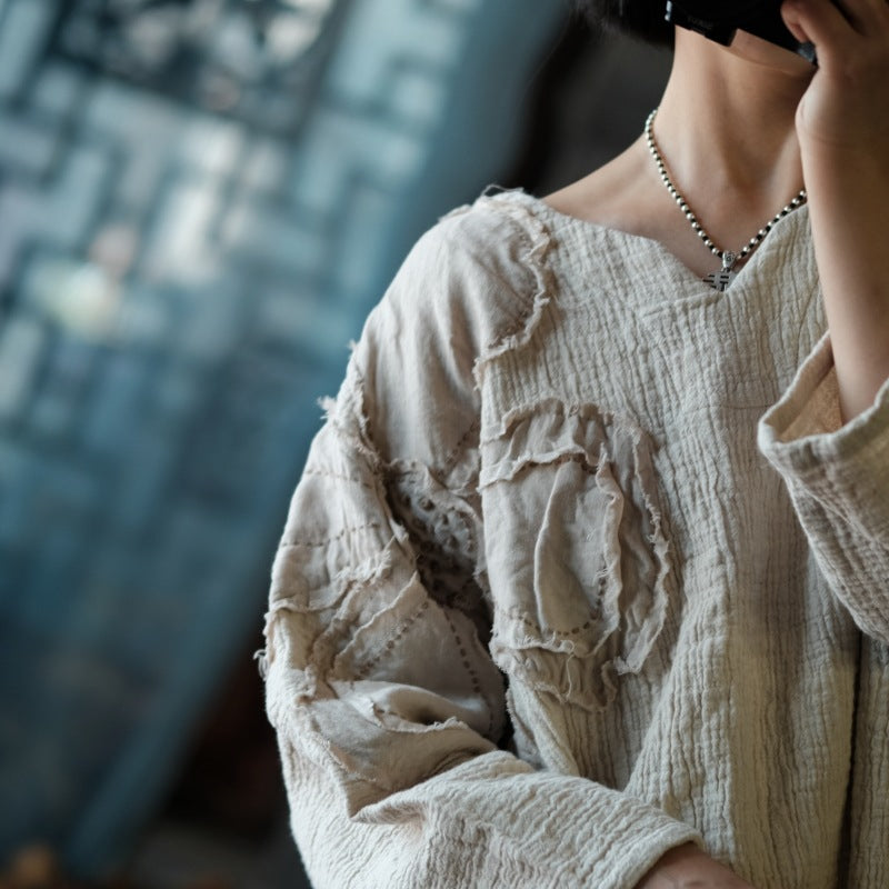 Vintage Embroidered Ramie Blouse