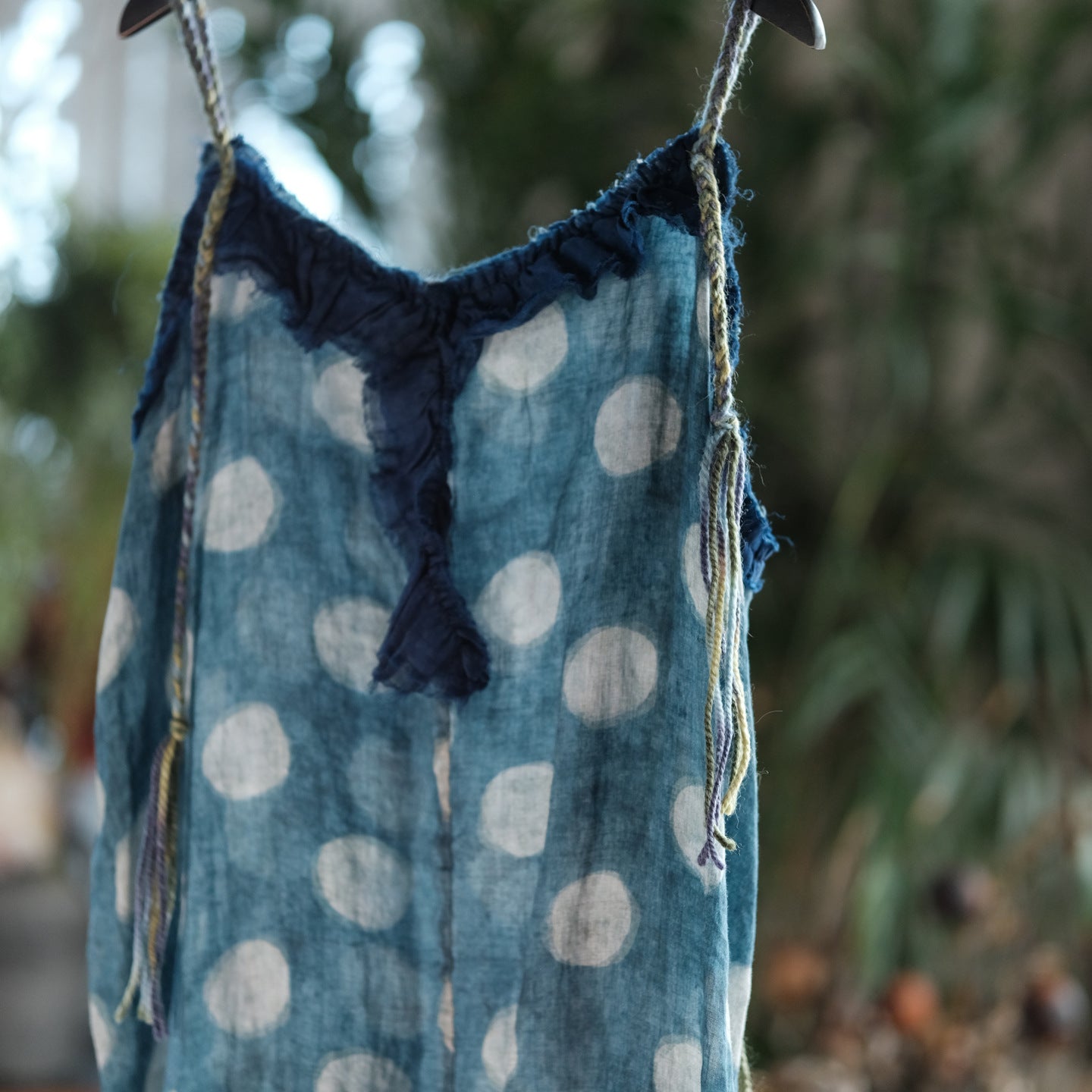 Azure Polka Linen Summer Dress