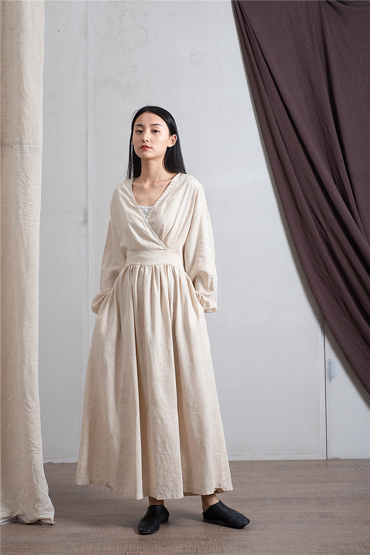 Vestido midi de lino zen