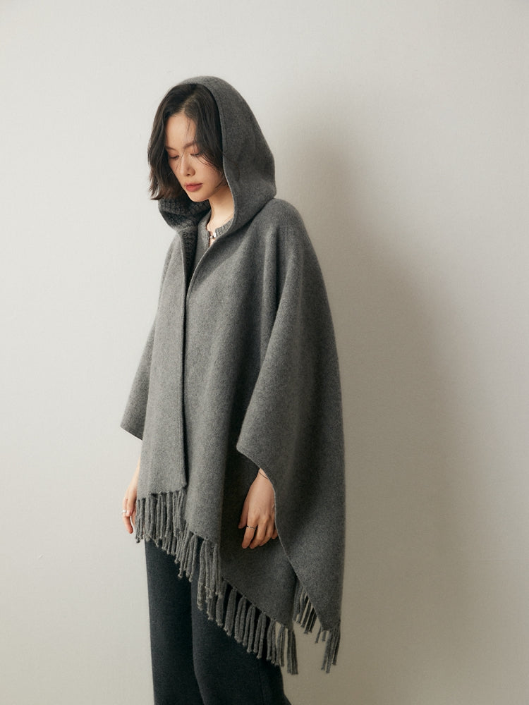 Luna Cashmere Fringe Cape